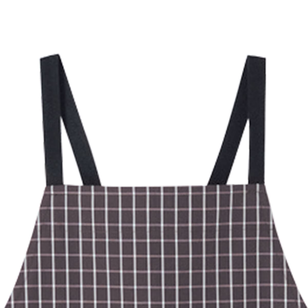 チェック柄胸当てエプロン | カフェ・飲食店制服 | 1枚 | FK7121 | ブラック