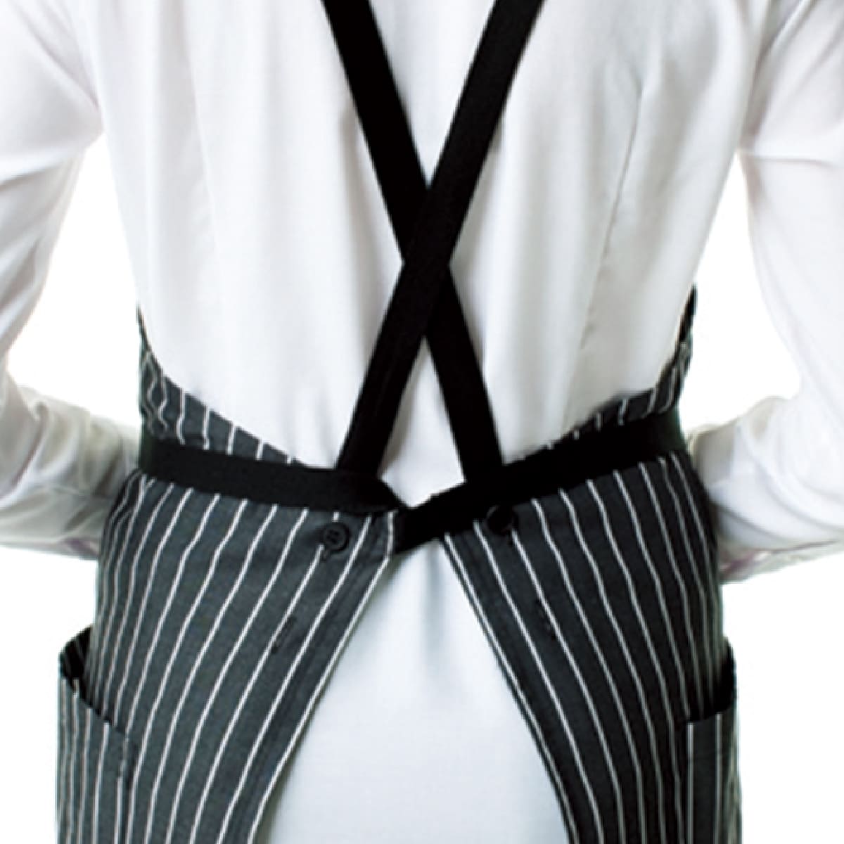 チェック柄胸当てエプロン | カフェ・飲食店制服 | 1枚 | FK7121 | ブラック