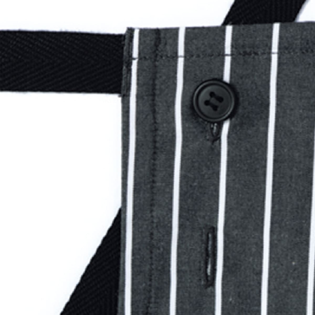 チェック柄胸当てエプロン | カフェ・飲食店制服 | 1枚 | FK7121 | ブラック