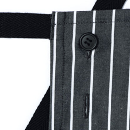 チェック柄胸当てエプロン | カフェ・飲食店制服 | 1枚 | FK7121 | ブラック