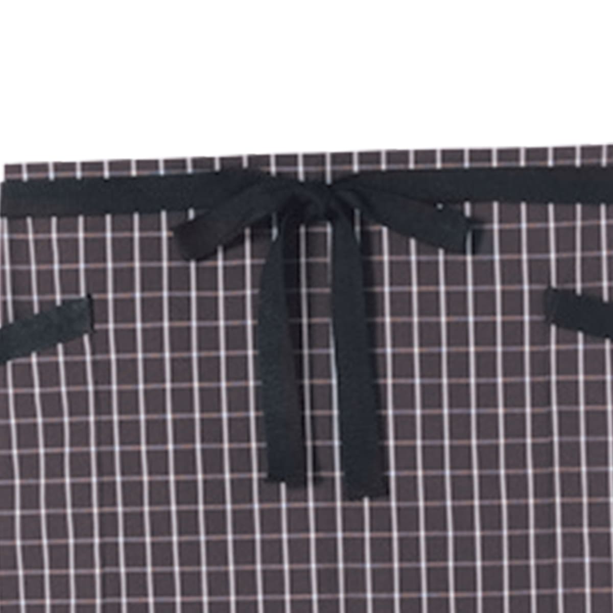チェック柄ロングエプロン | カフェ・飲食店制服 | 1枚 | FK7123 | ブラウン