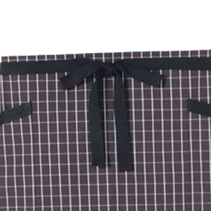 チェック柄ロングエプロン | カフェ・飲食店制服 | 1枚 | FK7123 | ブラウン
