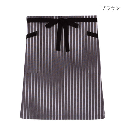 ストライプ柄ロングエプロン | カフェ・飲食店制服 | 1枚 | FK7124 | ブラック