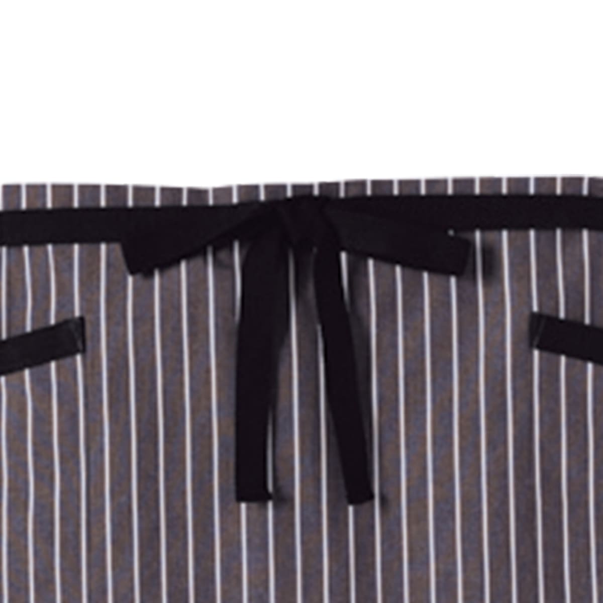 ストライプ柄ショートエプロン | カフェ・飲食店制服 | 1枚 | FK7126 | ブラック