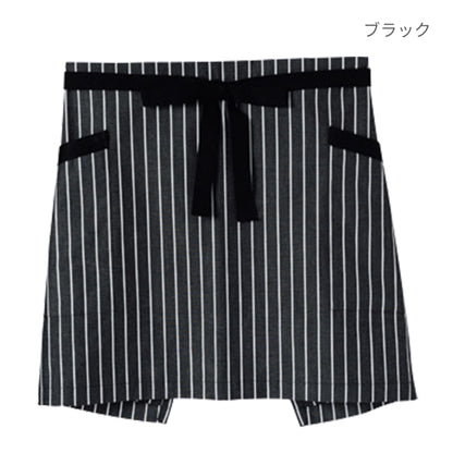 ストライプ柄ショートエプロン | カフェ・飲食店制服 | 1枚 | FK7126 | ブラウン