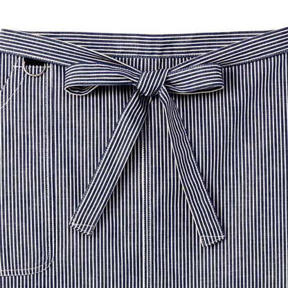 ヒッコリーサロンエプロン | カフェ・飲食店制服 | 1枚 | FK7150 | ホワイト×ブラック