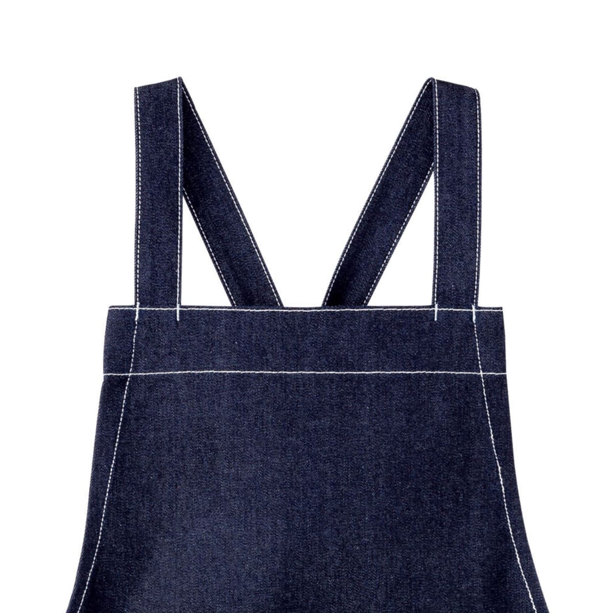 デニム胸当てエプロン | カフェ・飲食店制服 | 1枚 | FK7154 | インディゴブルー