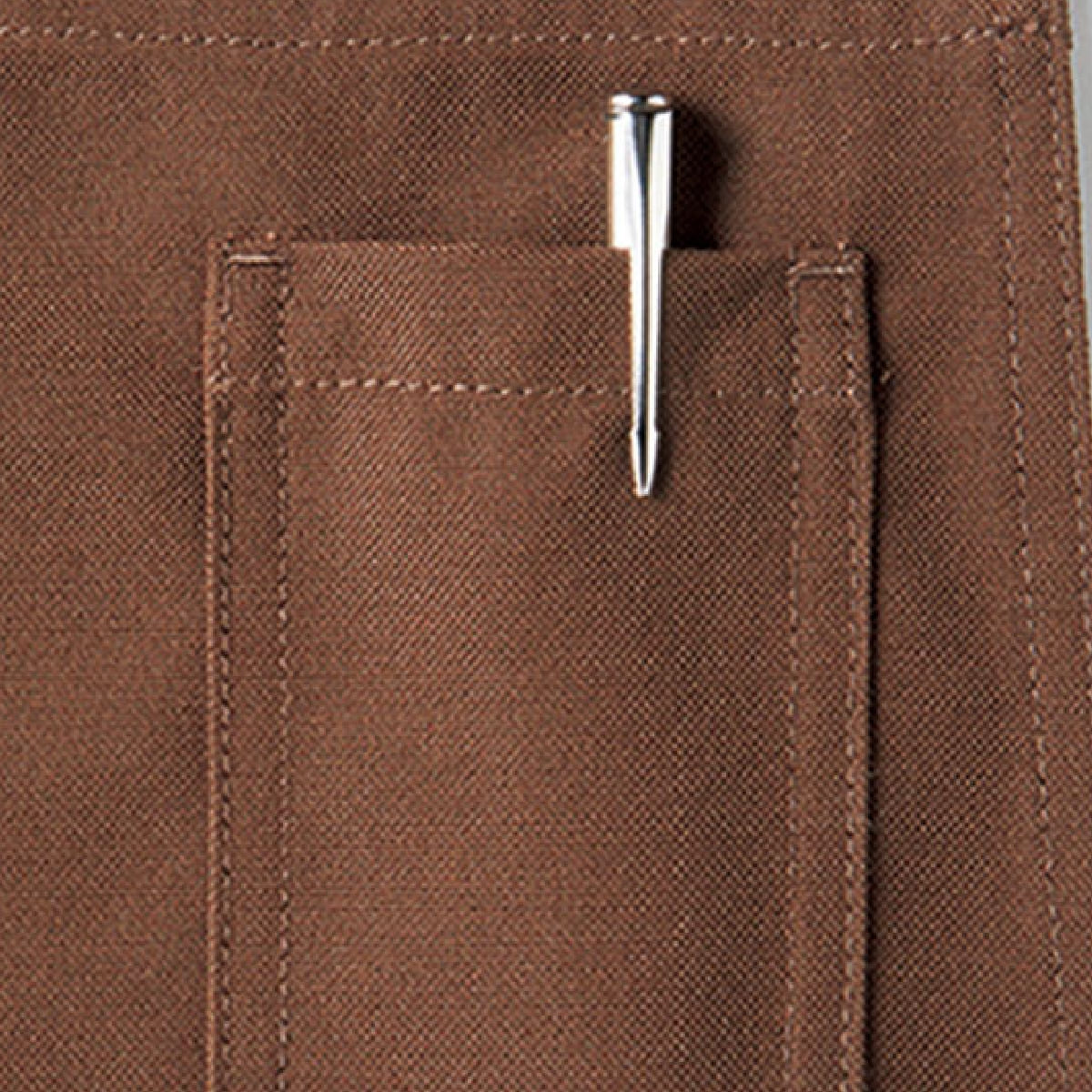 胸当てエプロン | カフェ・飲食店制服 | 1枚 | FK7159 | モカ