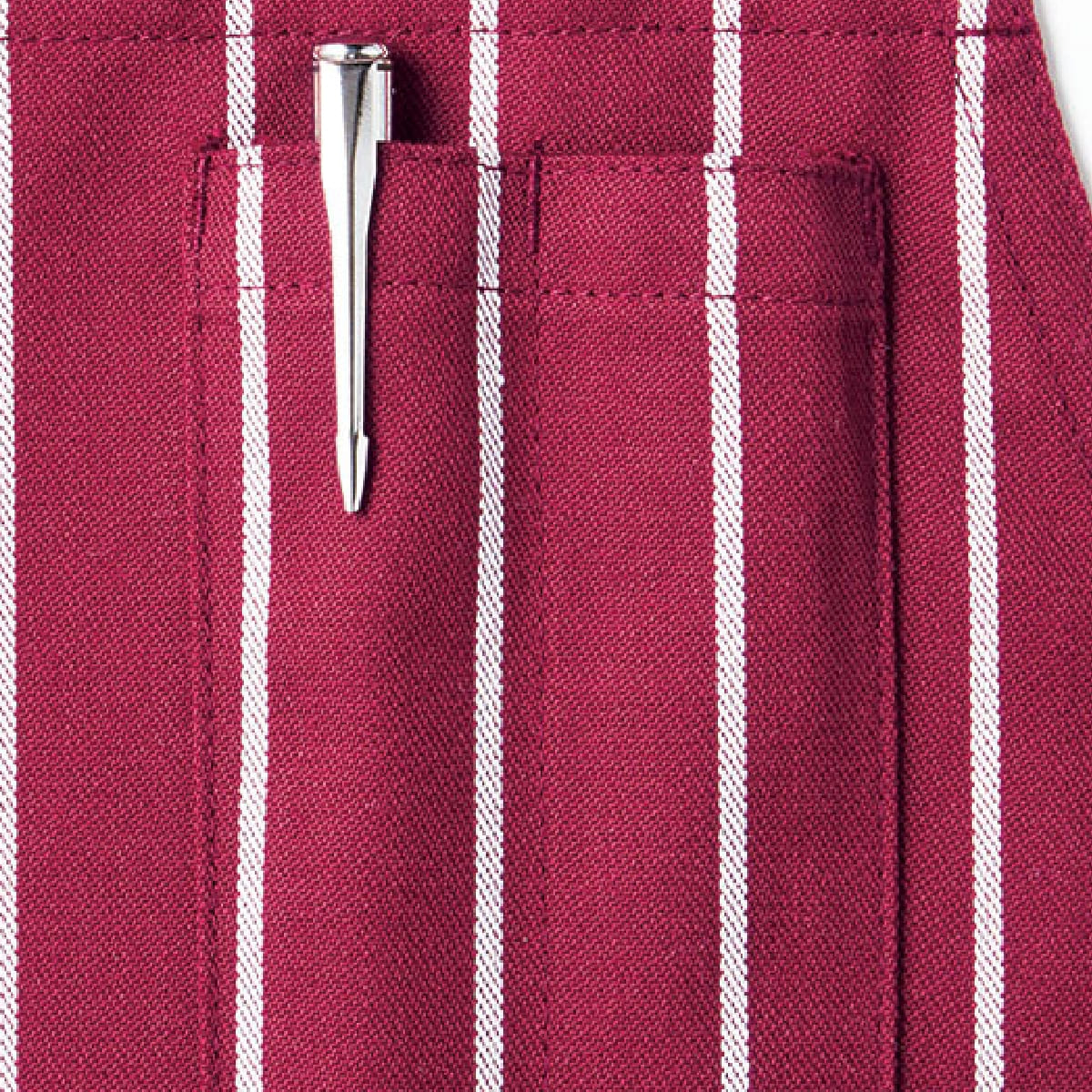 バッククロス胸当てエプロン（ストライプ） | カフェ・飲食店制服 | 1枚 | FK7161 | ブラック