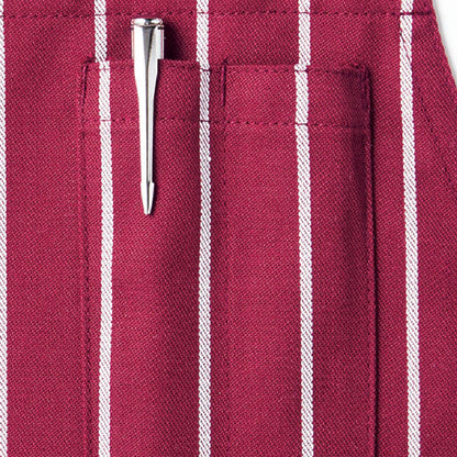 バッククロス胸当てエプロン（ストライプ） | カフェ・飲食店制服 | 1枚 | FK7161 | ブラック