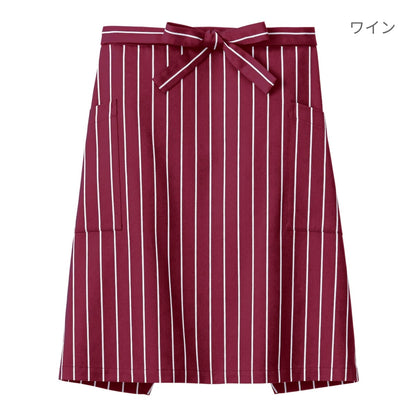 サロンエプロン（ストライプ） | カフェ・飲食店制服 | 1枚 | FK7162 | ブラウン