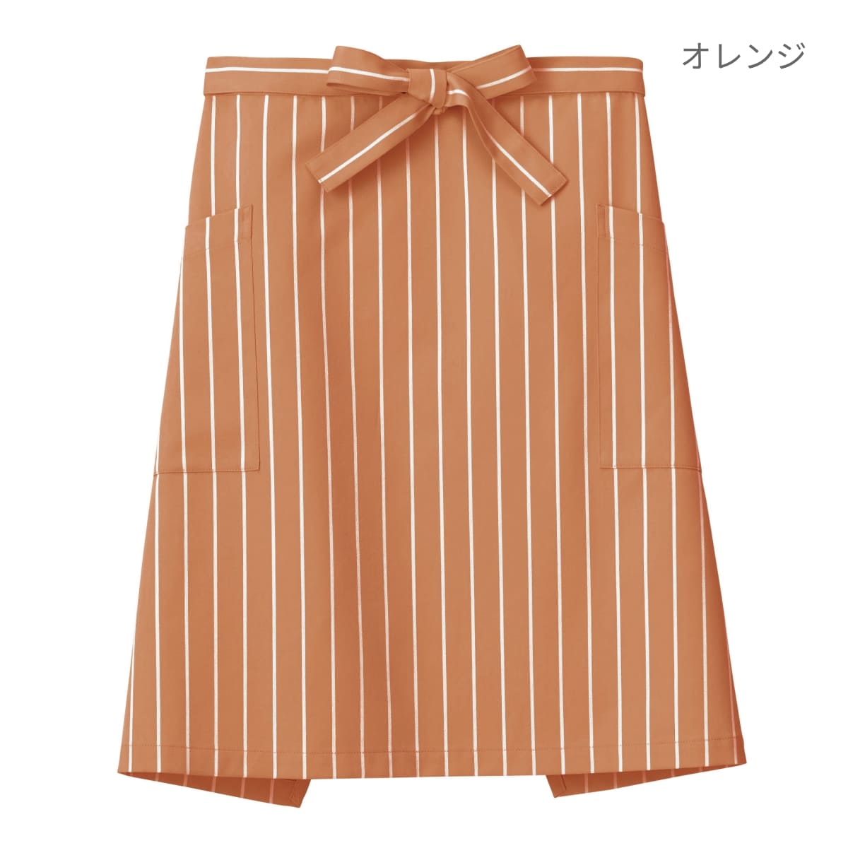 サロンエプロン（ストライプ） | カフェ・飲食店制服 | 1枚 | FK7162 | ブラウン