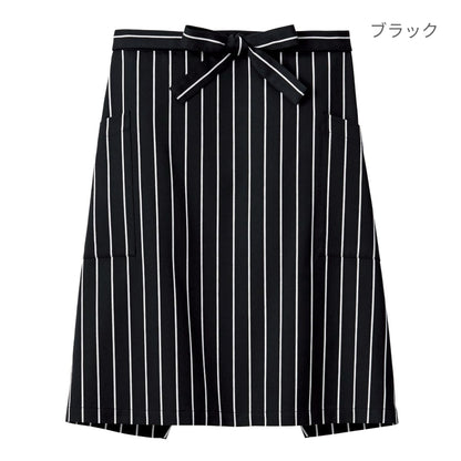 サロンエプロン（ストライプ） | カフェ・飲食店制服 | 1枚 | FK7162 | ブラウン