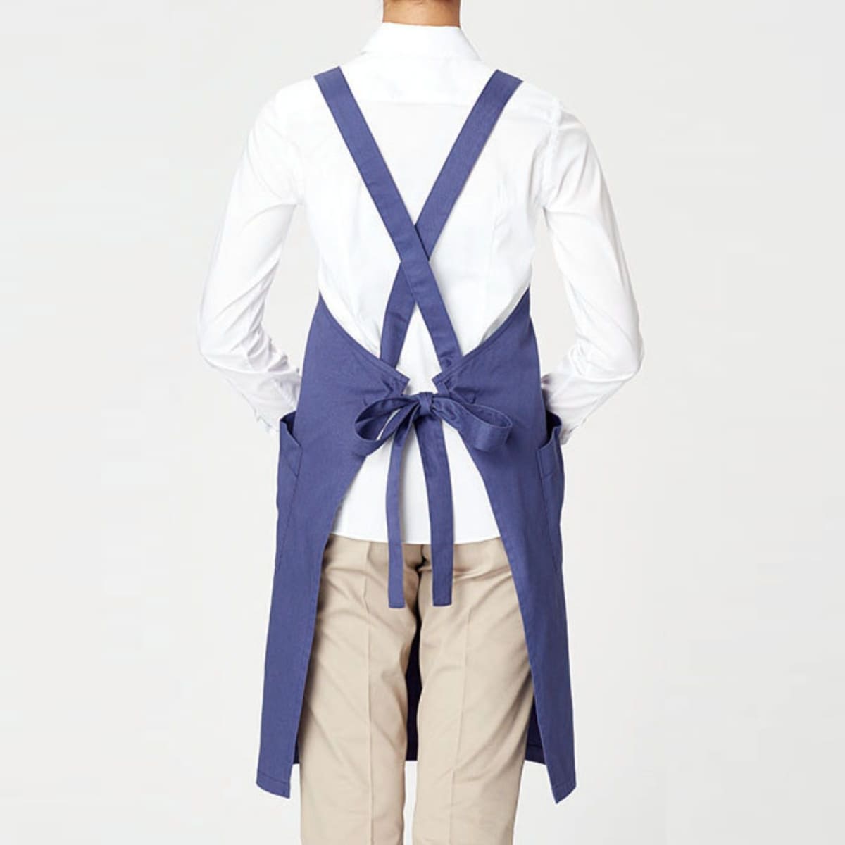 バッククロス胸当てエプロン | カフェ・飲食店制服 | 1枚 | FK7163 | ホワイト