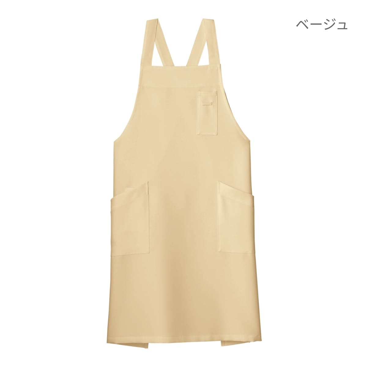 バッククロス胸当てエプロン | カフェ・飲食店制服 | 1枚 | FK7163 | ベージュ