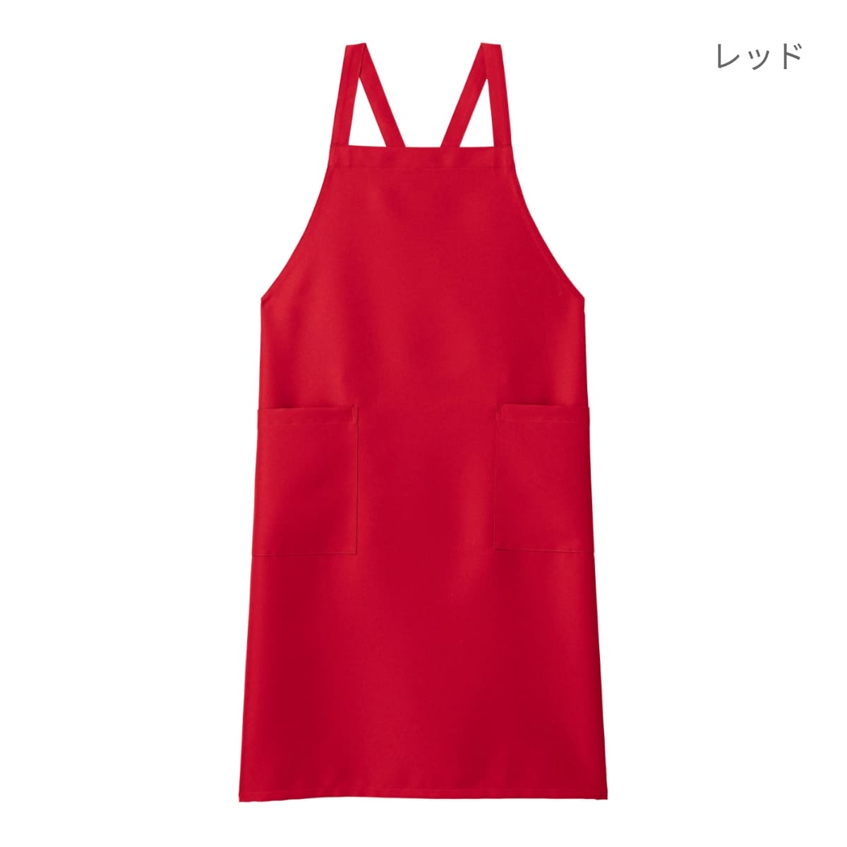 胸当てエプロン | カフェ・飲食店制服 | 1枚 | FK7168 | レッド