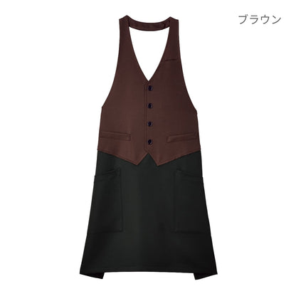 ベスト風エプロン | カフェ・飲食店制服 | 1枚 | FK7175 | レッド