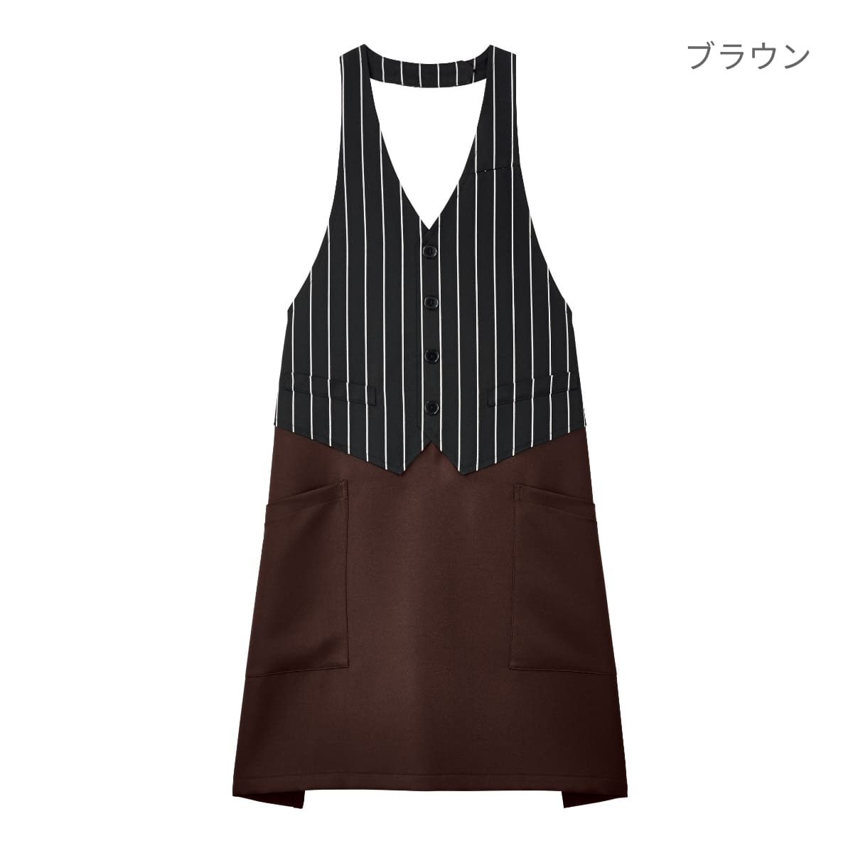 ベスト風エプロン | カフェ・飲食店制服 | 1枚 | FK7176 | グリーン