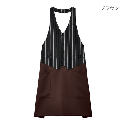 ベスト風エプロン | カフェ・飲食店制服 | 1枚 | FK7176 | グリーン