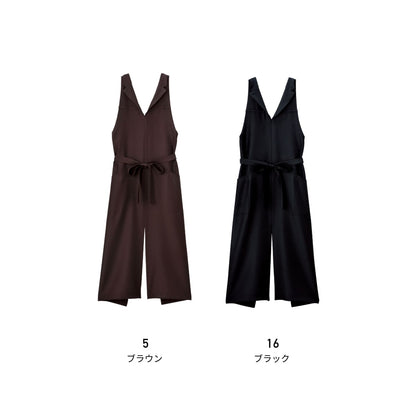 襟付き胸当てエプロン | カフェ・飲食店制服 | 1枚 | FK7177 | ブラウン