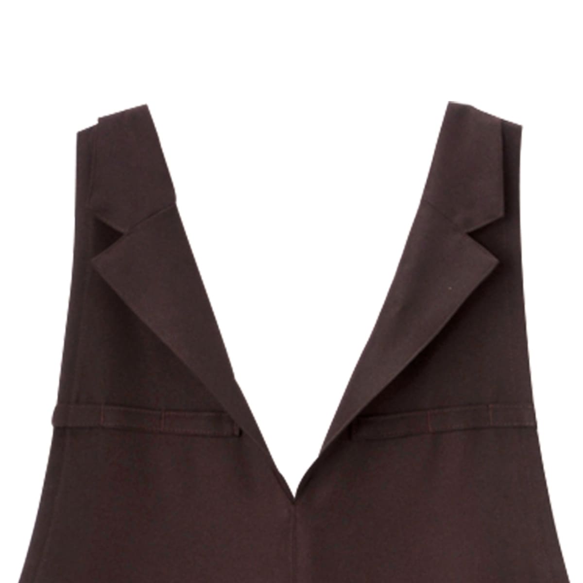 襟付き胸当てエプロン | カフェ・飲食店制服 | 1枚 | FK7177 | ブラウン
