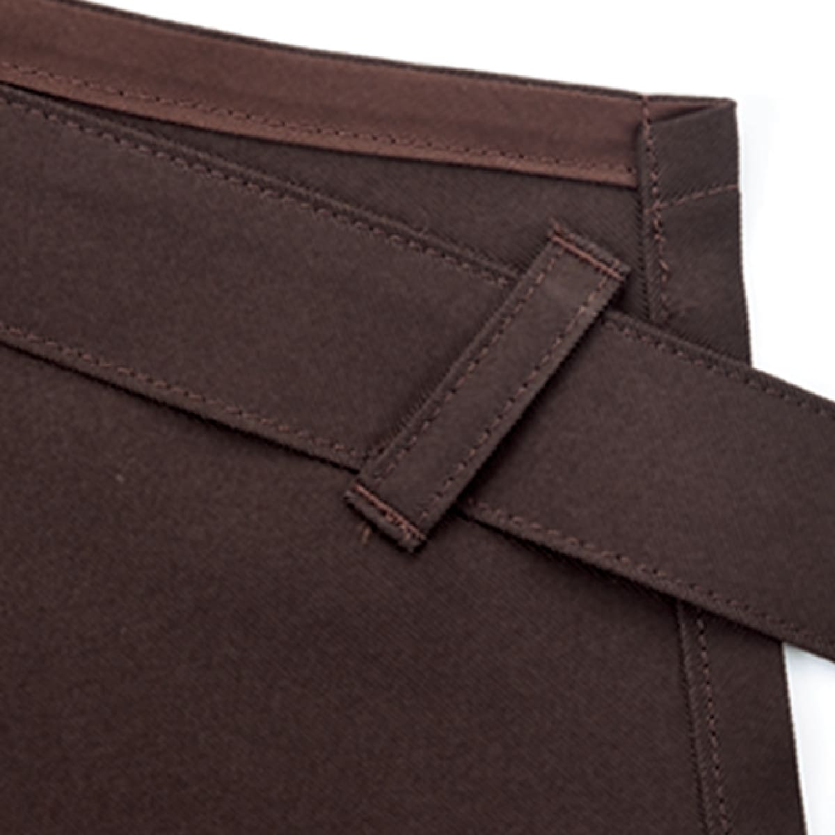 襟付き胸当てエプロン | カフェ・飲食店制服 | 1枚 | FK7177 | ブラウン