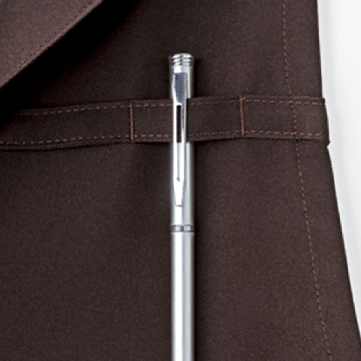 襟付き胸当てエプロン | カフェ・飲食店制服 | 1枚 | FK7177 | ブラウン