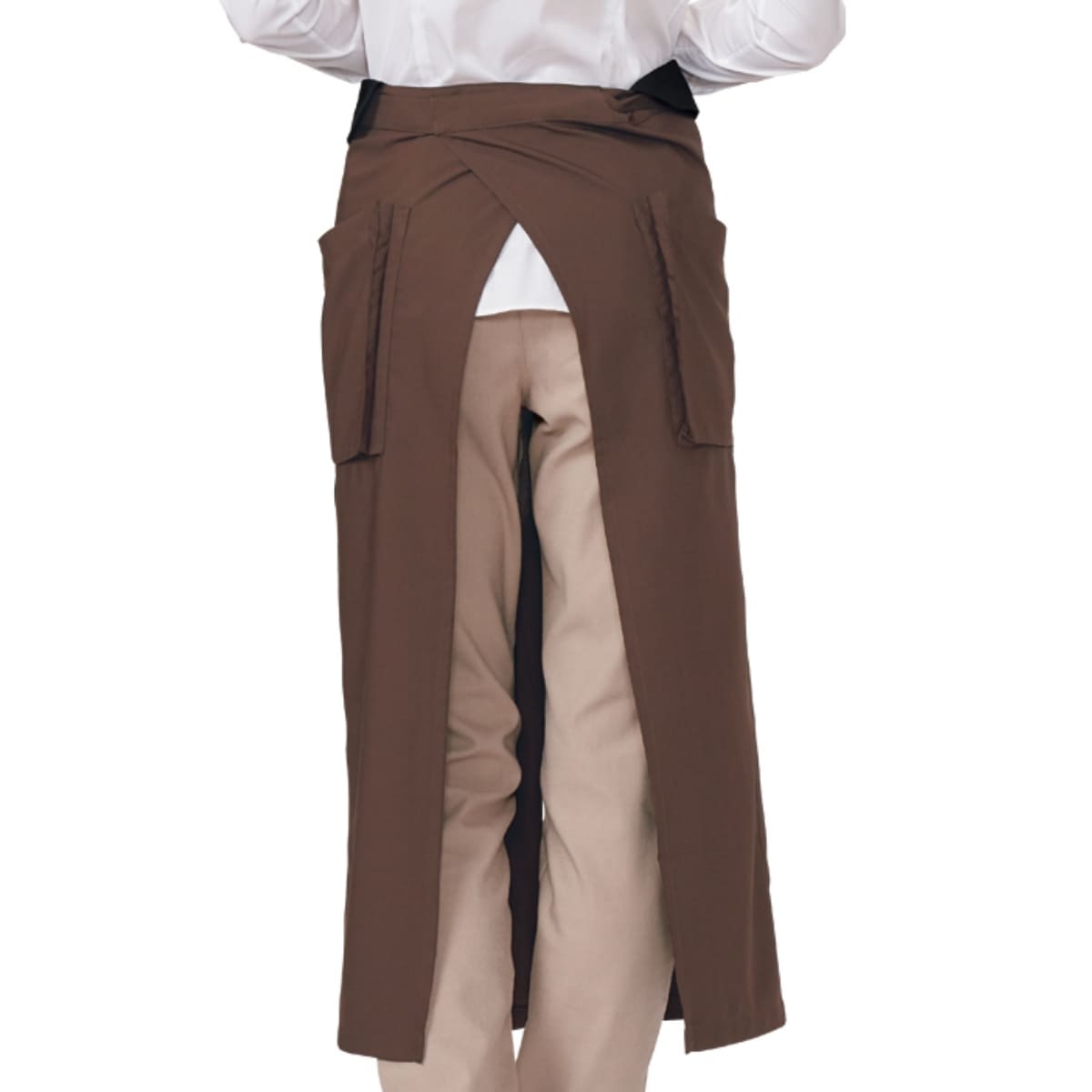 ソムリエエプロン | カフェ・飲食店制服 | 1枚 | FK7178 | ブラック×ブラウン