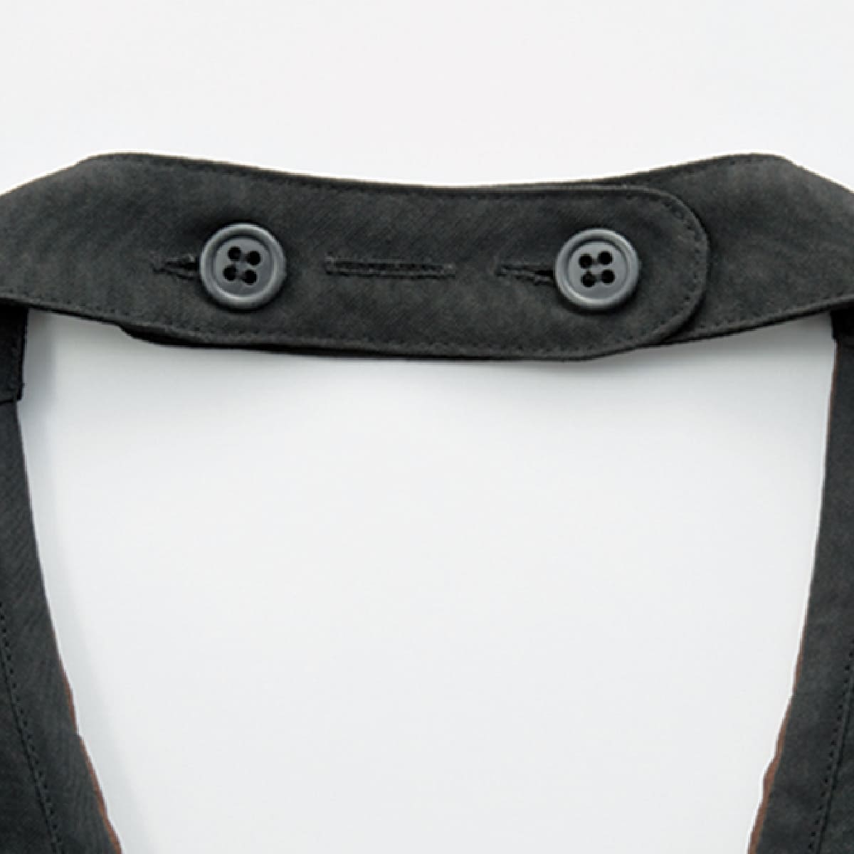 襟付き胸当てエプロン | カフェ・飲食店制服 | 1枚 | FK7180 | ブラウン×ブラック