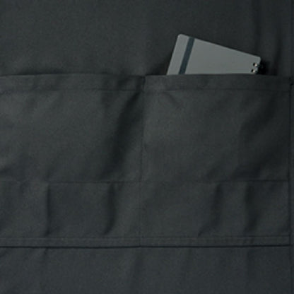 襟付き胸当てエプロン | カフェ・飲食店制服 | 1枚 | FK7180 | ブラウン×ブラック