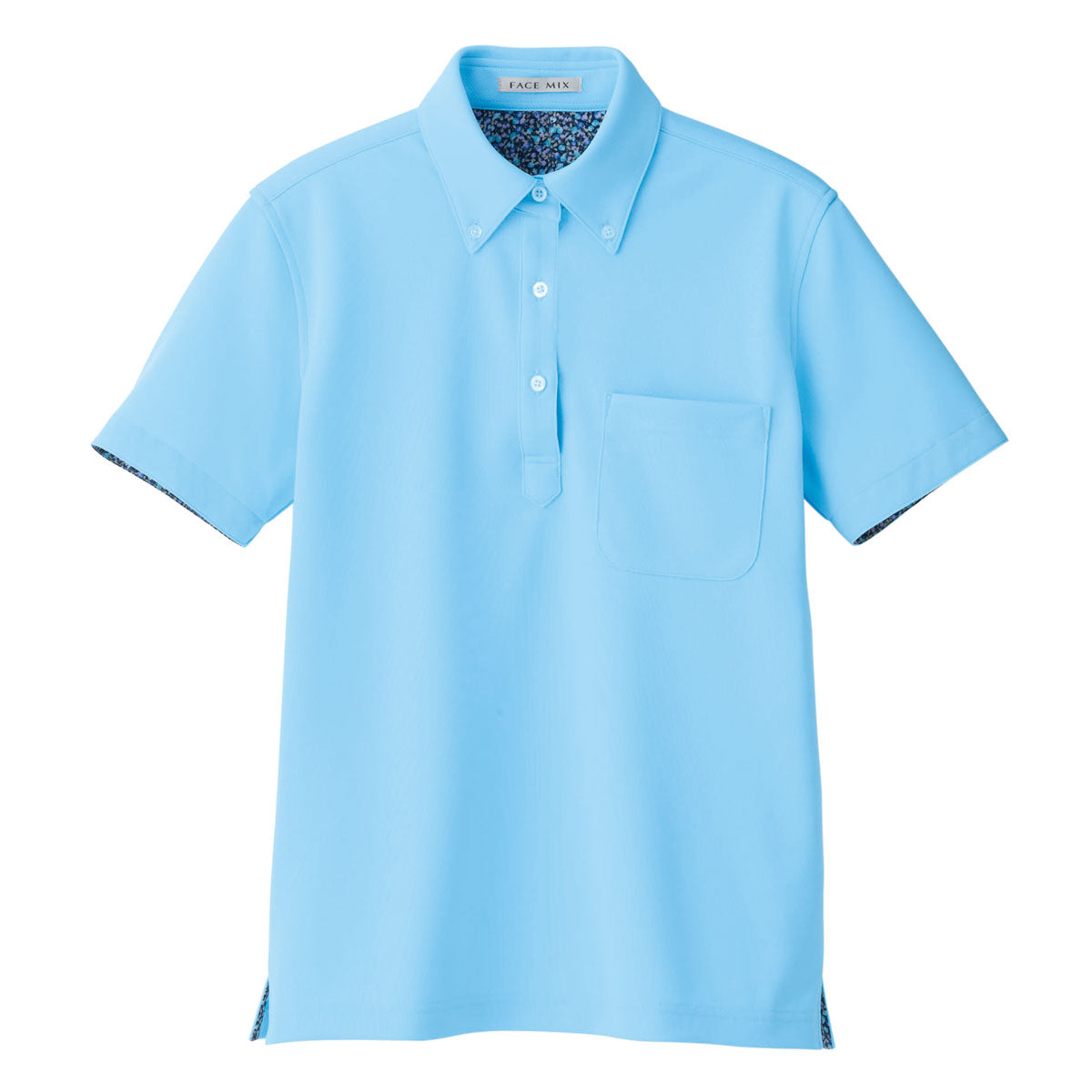 レディス吸汗速乾ポロシャツ（花柄A） | レディース | 1枚 | FB4018L | ブルー