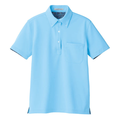 レディス吸汗速乾ポロシャツ（花柄A） | レディース | 1枚 | FB4018L | ブルー