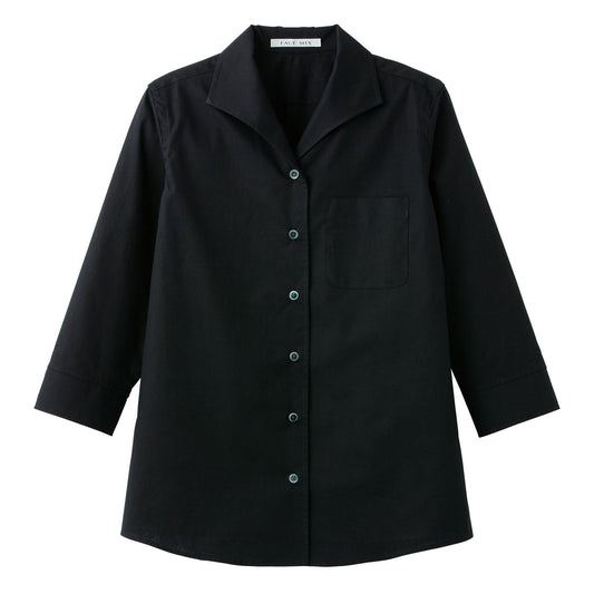 レディスイタリアンカラー七分袖ブラウス | レディース | 1枚 | FB4027L | ブラック