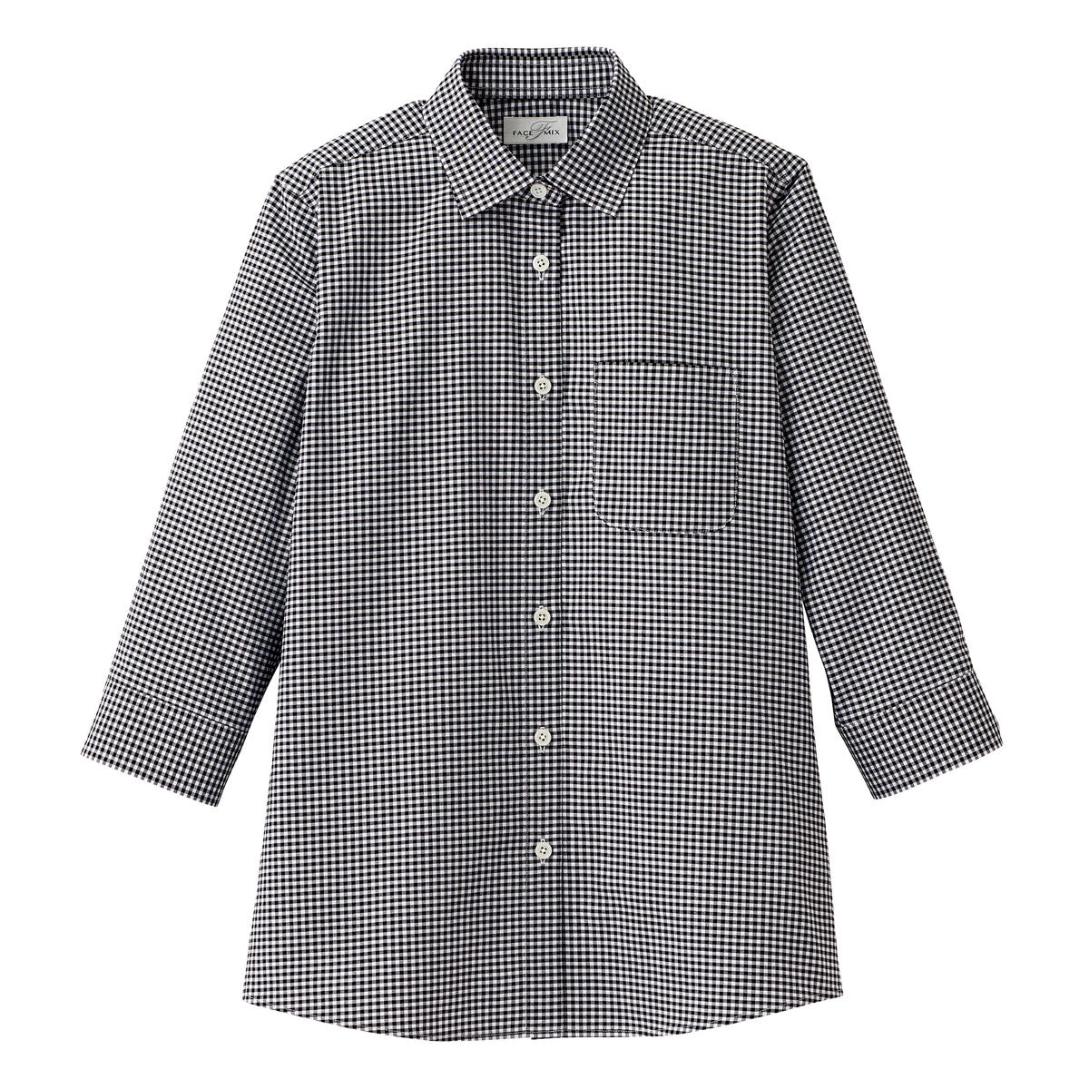 レディスセミワイドカラー七分袖ブラウス | レディース | 1枚 | FB4043L | ブラック