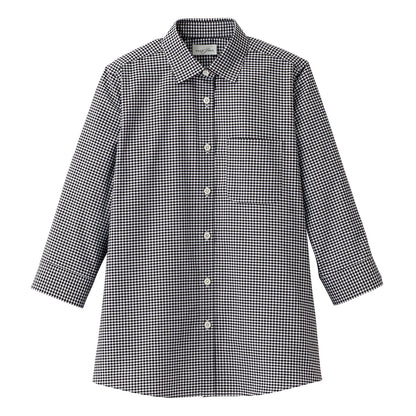 レディスセミワイドカラー七分袖ブラウス | レディース | 1枚 | FB4043L | ブラック