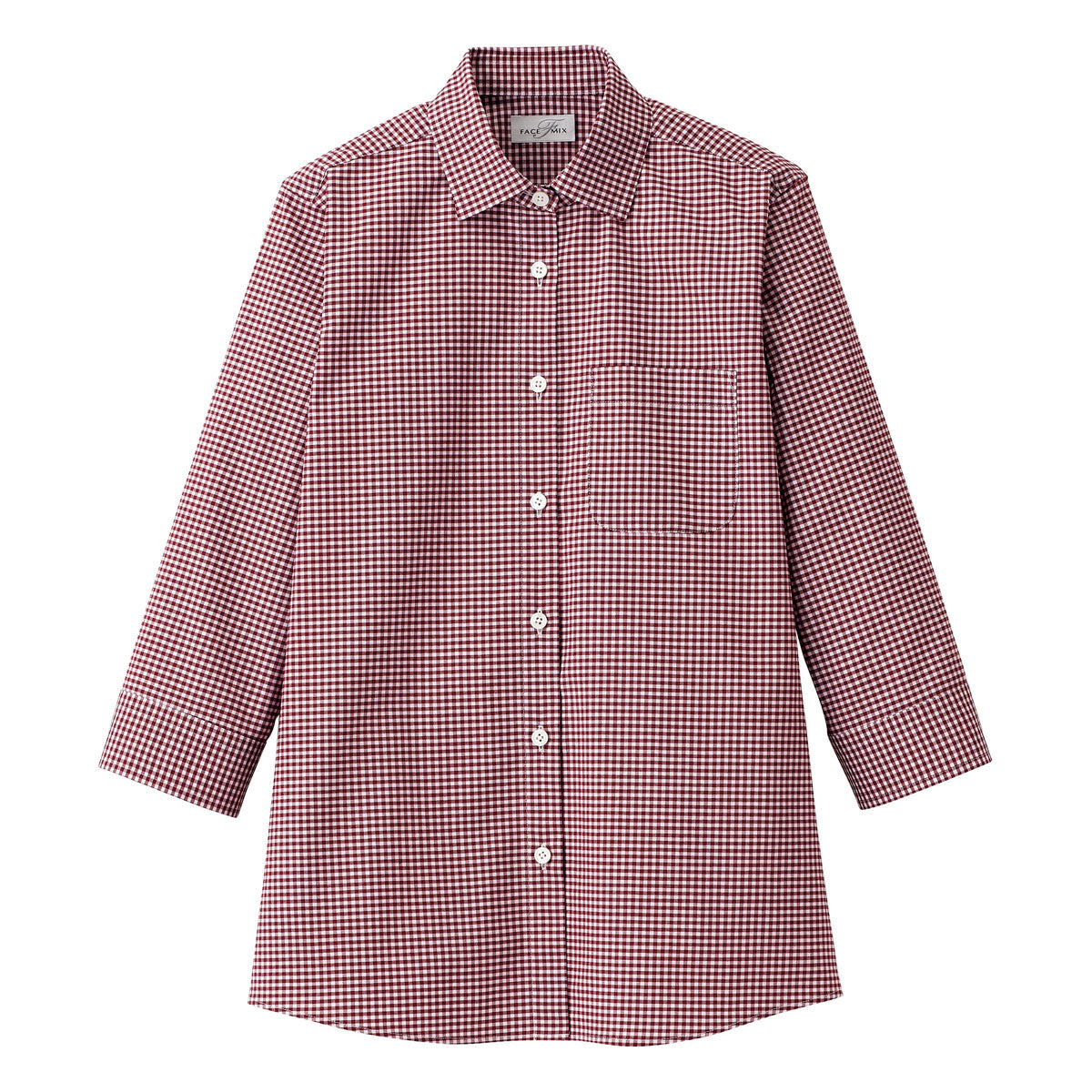 レディスセミワイドカラー七分袖ブラウス | レディース | 1枚 | FB4043L | レッド