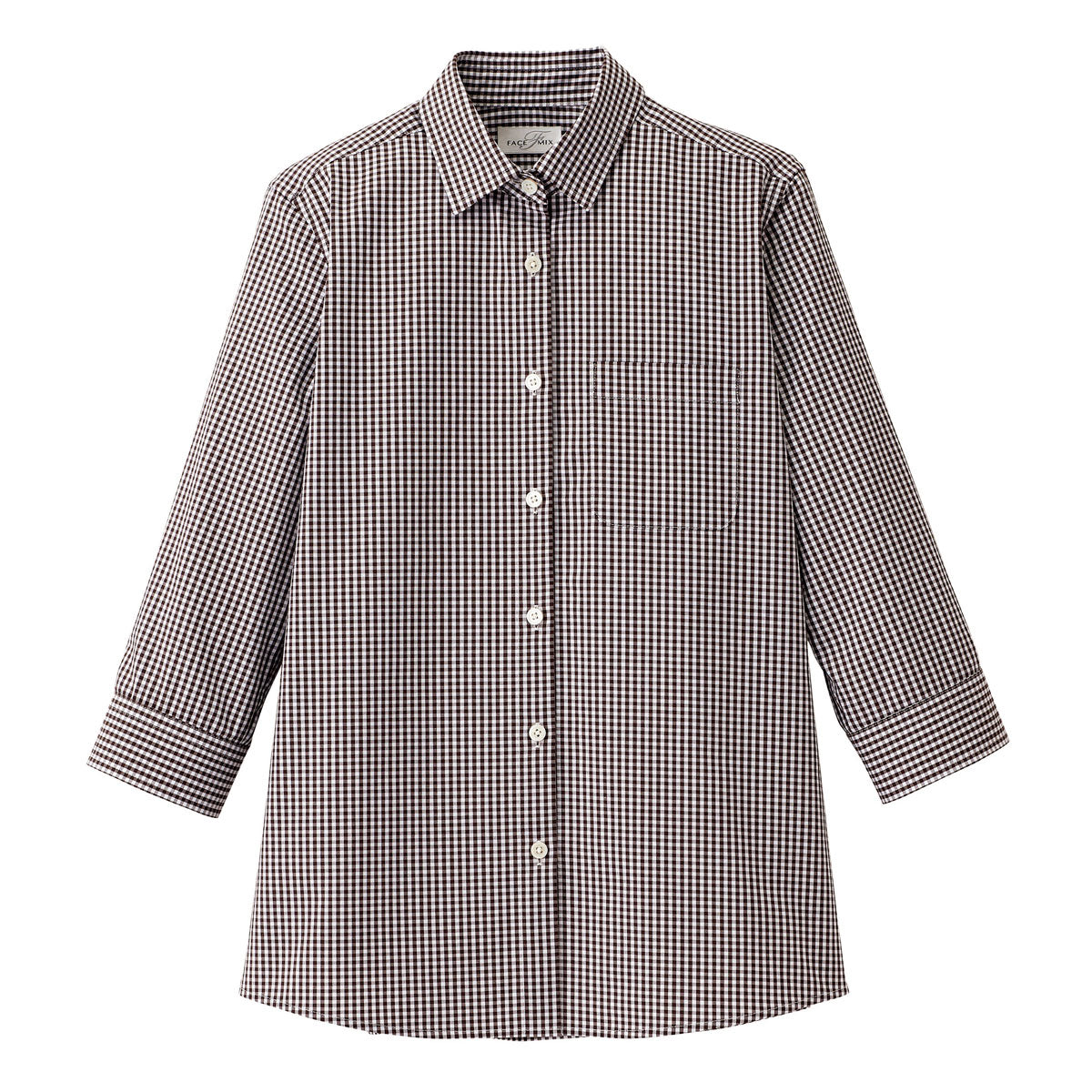 レディスセミワイドカラー七分袖ブラウス | レディース | 1枚 | FB4043L | ブラウン