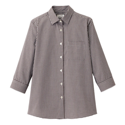 レディスセミワイドカラー七分袖ブラウス | レディース | 1枚 | FB4043L | ブラウン