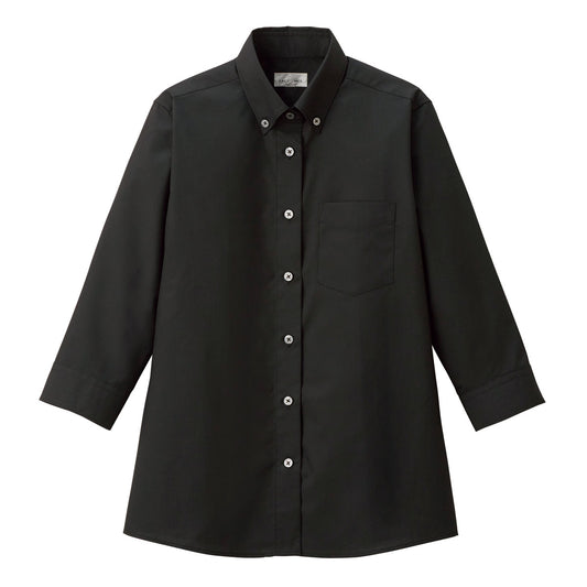 レディスボダンダウン七分袖ブラウス | レディース | 1枚 | FB4045L | ブラック