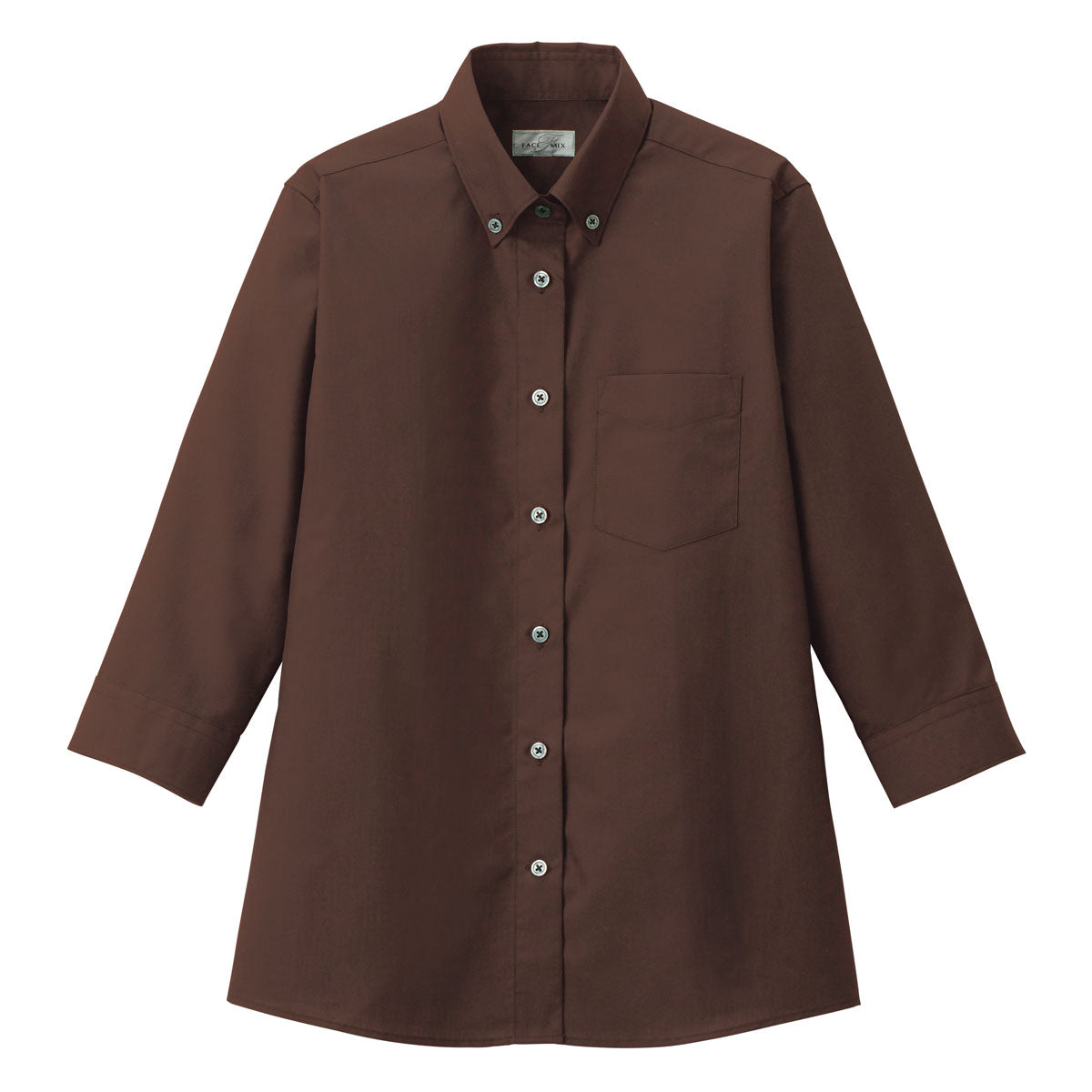 レディスボダンダウン七分袖ブラウス | レディース | 1枚 | FB4045L | ブラウン