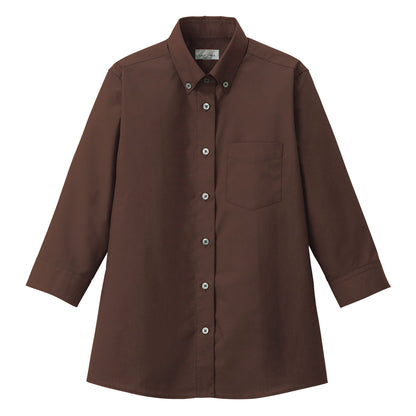 レディスボダンダウン七分袖ブラウス | レディース | 1枚 | FB4045L | ブラウン