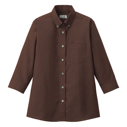 レディスボダンダウン七分袖ブラウス | レディース | 1枚 | FB4045L | ブラウン