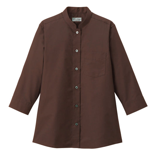 レディススタンドカラー七分袖ブラウス | レディース | 1枚 | FB4047L | ブラウン