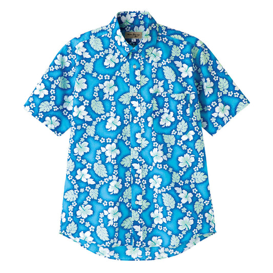 アロハシャツ （プチハイビスカス柄） | メンズ | 1枚 | FB4521U | ブルー