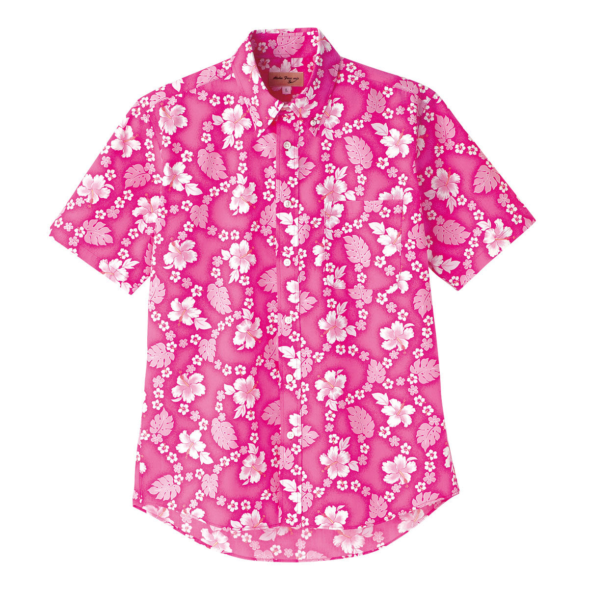 アロハシャツ （プチハイビスカス柄） | メンズ | 1枚 | FB4521U | ピンク