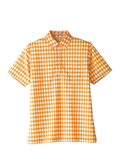 チェックプリントポロシャツ | メンズ | 1枚 | FB4523U | オレンジ