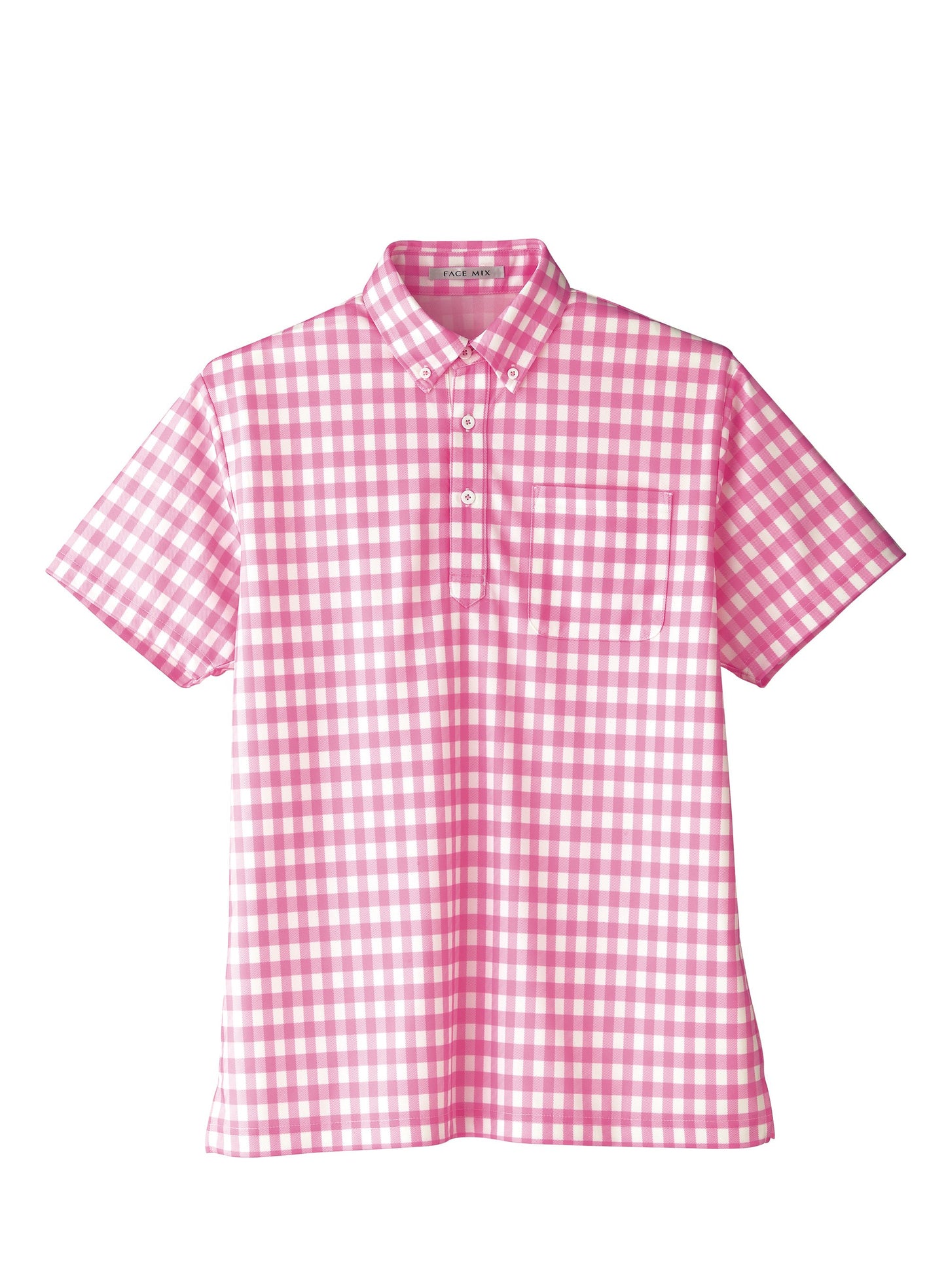 チェックプリントポロシャツ | メンズ | 1枚 | FB4523U | ピンク