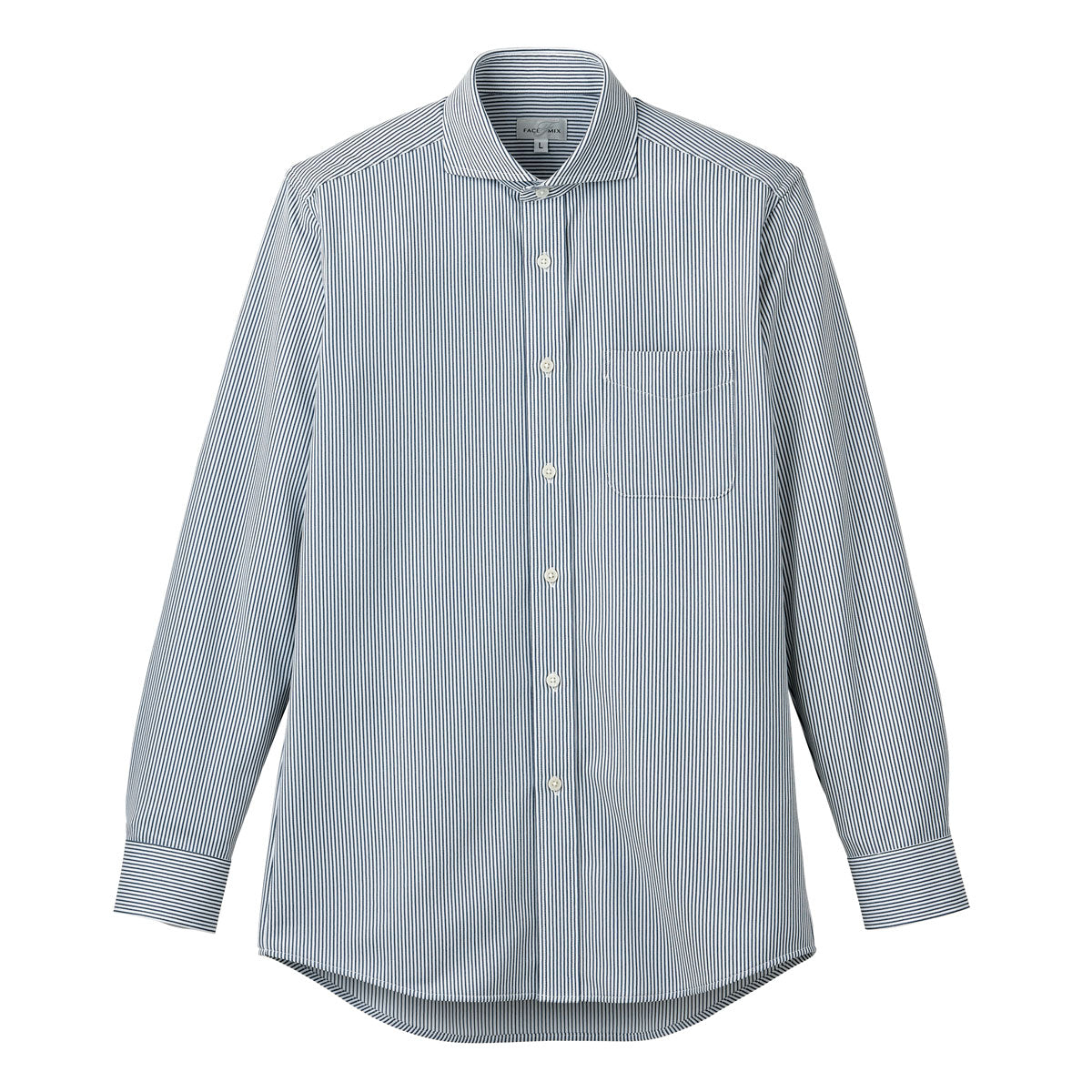 ワイドカラーニット長袖シャツ | メンズ | 1枚 | FB4559U | ネイビー