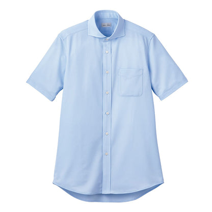 ワイドカラーニット半袖シャツ | メンズ | 1枚 | FB4560U | サックス