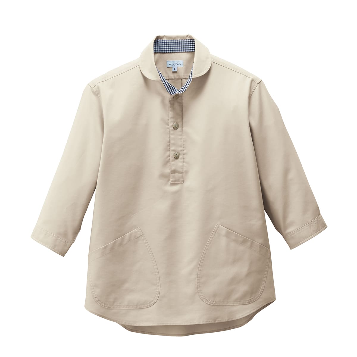 プルオーバー七分袖シャツ | メンズ | 1枚 | FB4566U | ベージュ